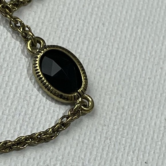 Monet Gold Tone Necklace with Black Fauceted Beads - Picture 5 of 7